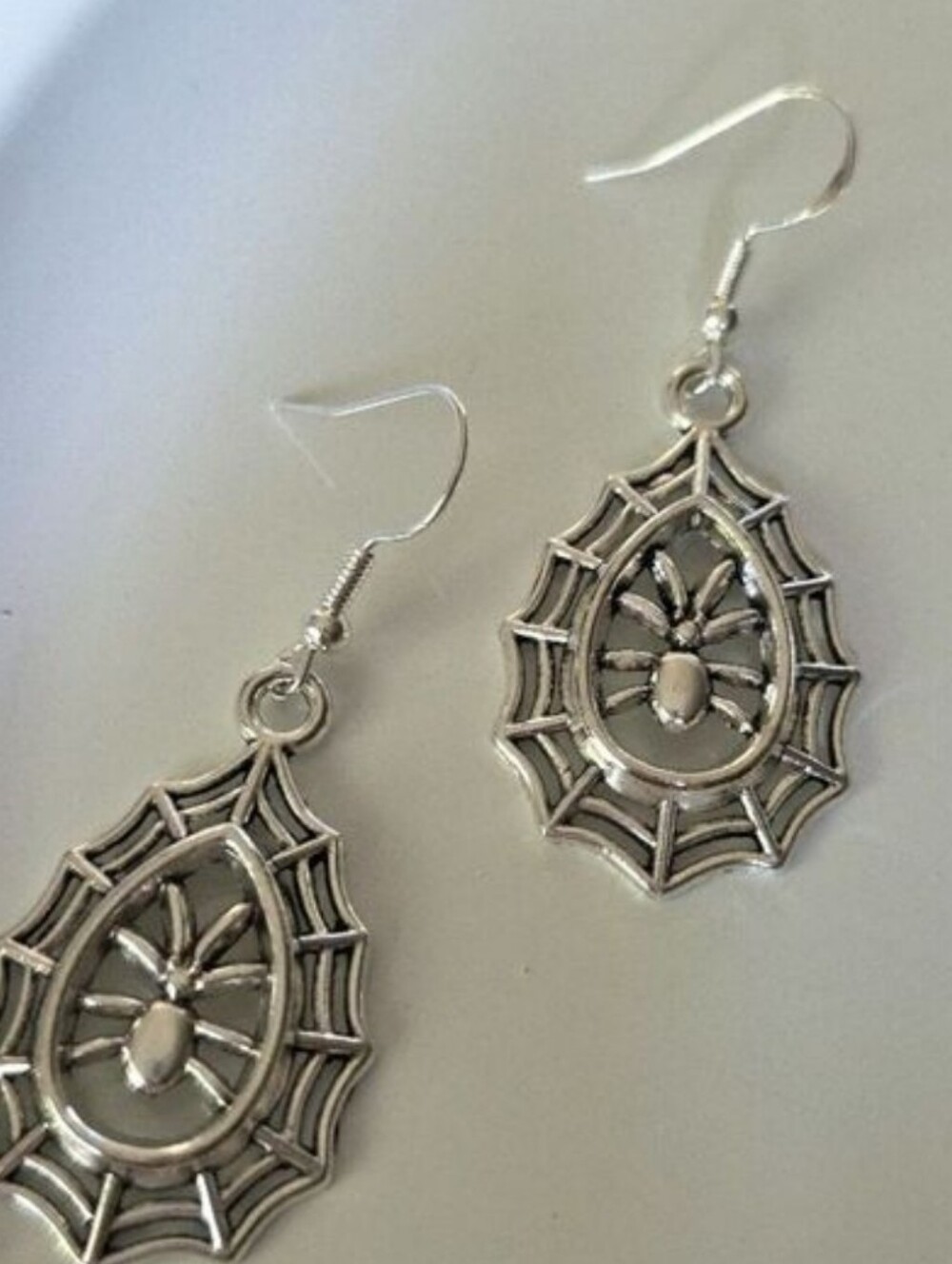 Spider Web   Teardrop Earrings Halloween Favorite #2